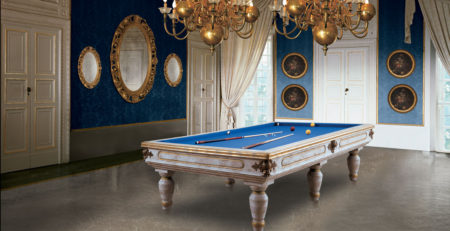 Duccio Luxury Billiard Table with antique gold decorations