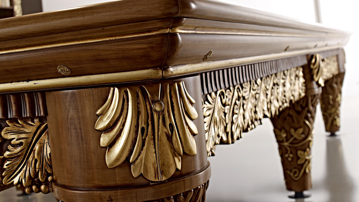 Olga Luxury Billiard Table with gold decorations