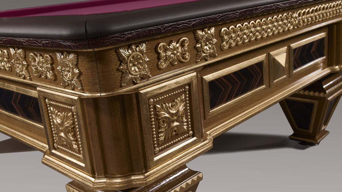 Zeus Luxury Billiard Table with gold carvings