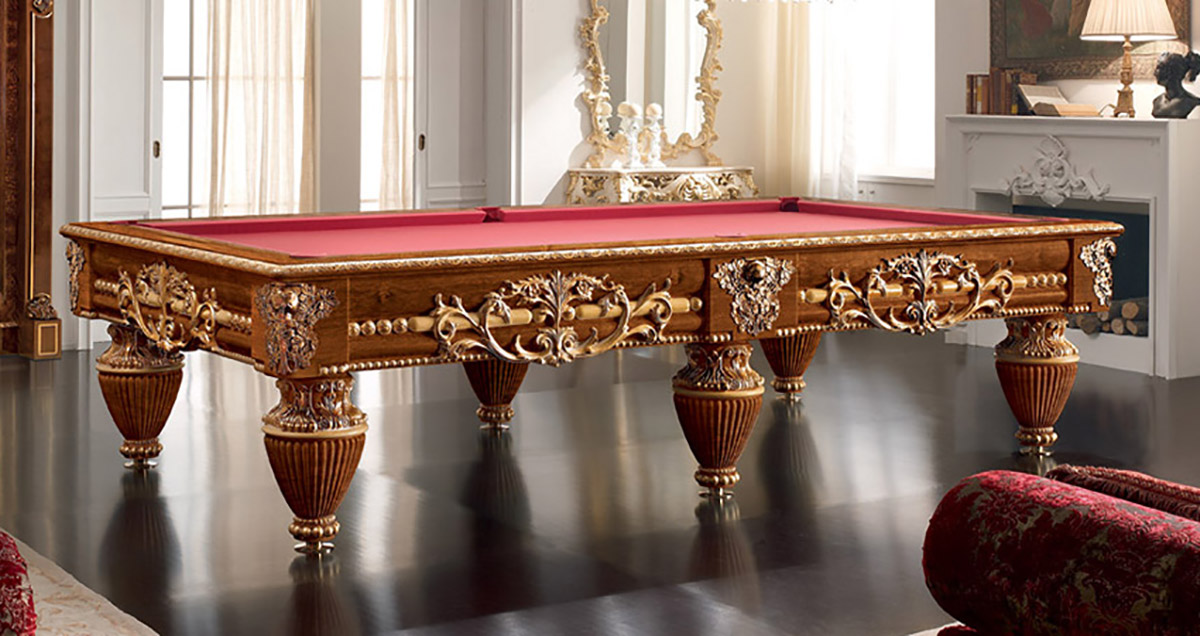 Botticelli Luxury Billiard Table with floral inlay