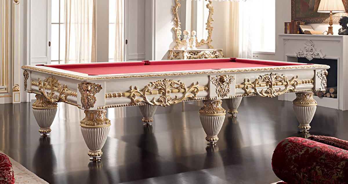 Botticelli Luxury Billiard Table with molten metal mascarons