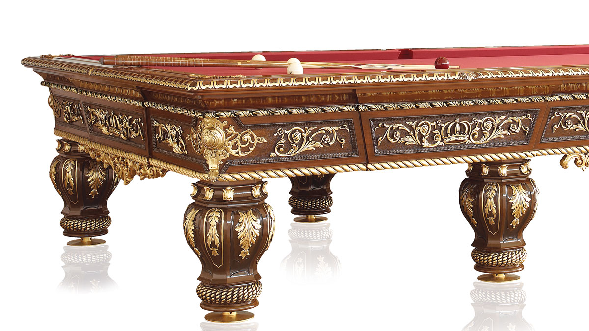 Dragone Luxury Billiard Table with molten metal mascarons