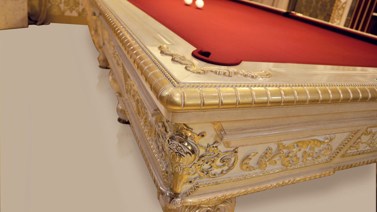 Hollywood Luxury Billiard Table with molten metal mascarons