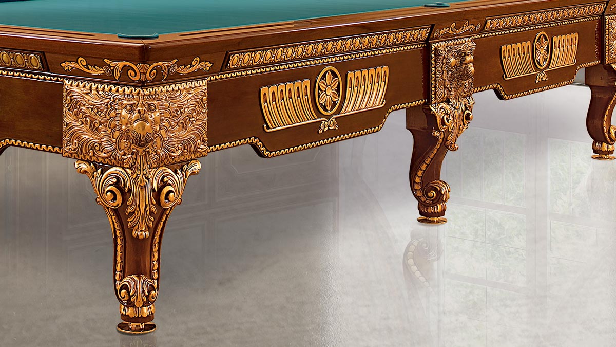 Leone Luxury Billiard Table with gold decorations