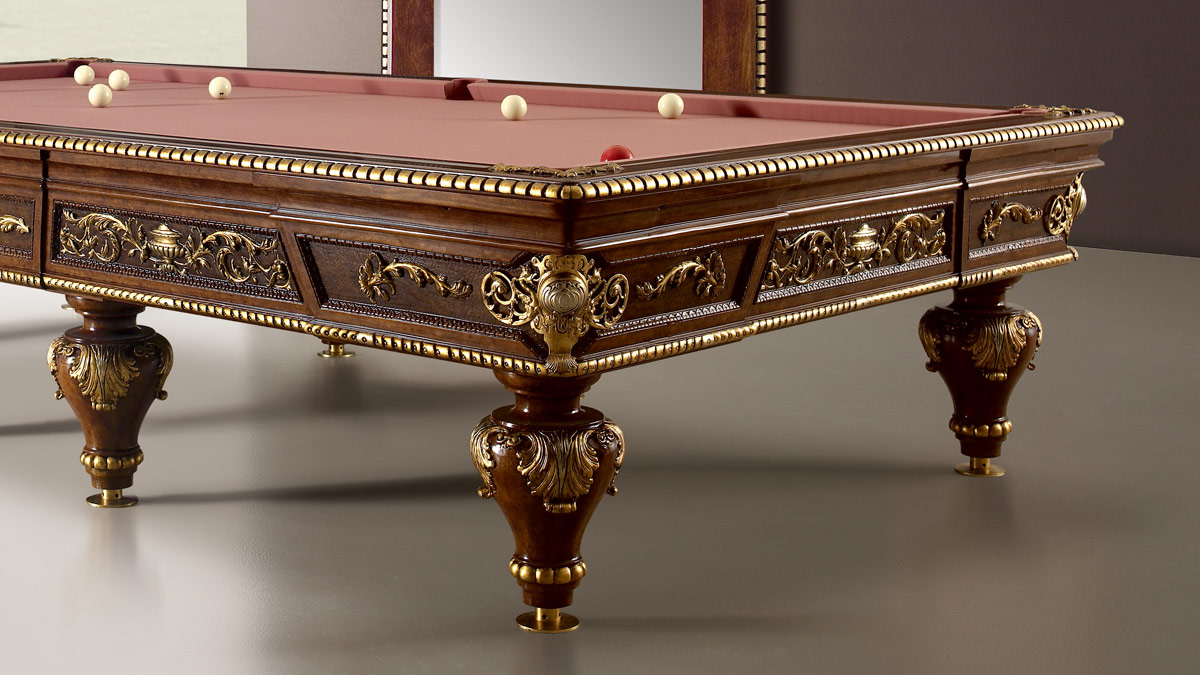 Superhollywood Luxury Classic Billiard Table with molten metal mascarons